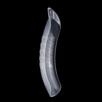 SunelPort Puntas de Uñas Cuadradas de Cristal Ultrafinas y Extralargas D05, 120 Piezas, Curvadas, con Bordes Elevados, Sin Residuos, Sin Papel Protector, de Presión