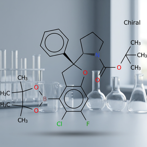 (S)-2-[(S)-1-Bromo-2-Pirrolidinil]-5-Cloro-6-Fluoro-2-Fenil-2,3-Dihidrobencofuran-4-Ácido Bórico Éster de Pinacol C29H36ClFNO5B - Product Image 3
