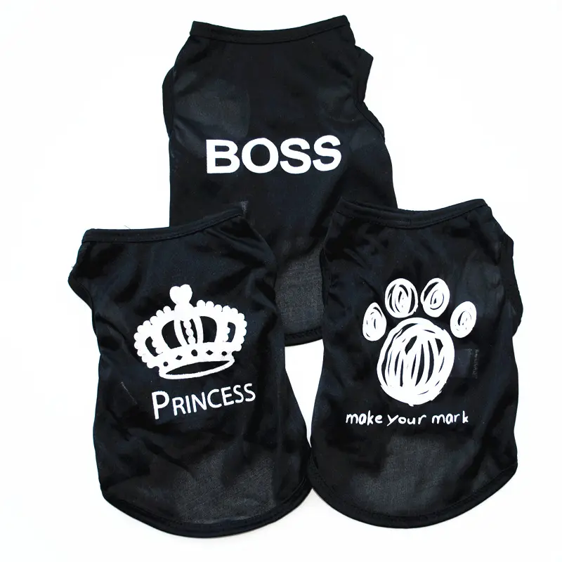 Puppy Clothes for Small Dog Boy Summer Shirt for Chihuahua Yorkies Male Pet Outfits Cat Clothing Black Security Vest