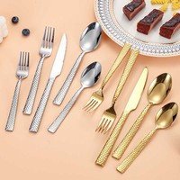 Ensemble de cuillères en acier inoxydable durable, style minimaliste moderne, motif gravé, résistant à la rouille, pour hôtel, restaurant, restauration en gros