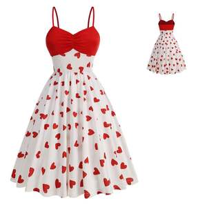 Vestidos de Fiesta de Verano para Mujer, sin Mangas, con Estampado de Corazón, Retro, Vintage, Línea A - Product Image 1