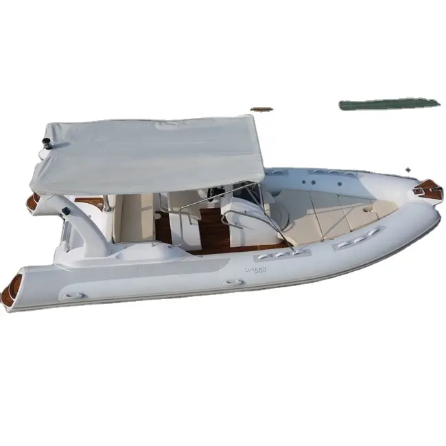 Italy 19ft 5.8m CE Approved Luxury Inflatable Hypalon rigid hull fiberglass RIB Boats with 115hp Outboard Motor for Sale