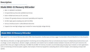Best-Selling Japanese Import <b>Memory</b> Recorder HIOKI 8861-51: Large <b>Memory</b>, Long-Lasting Durability. - Product Image 3