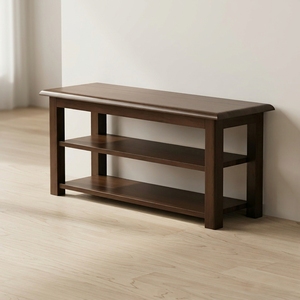 Banc à chaussures multifonctionnel moderne en bois massif avec 3 étagères pour l'<span class=keywords><strong>entrée</strong></span> de la maison, le couloir, et comme rangement à chaussures avec siège. - Product Image 3