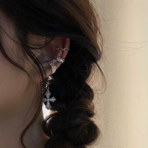 Vendita calda di lusso Vintage moda donna orecchini pendenti eleganti croce farfalla arco Design di tendenza del prodotto all'ingrosso - Product Image 2