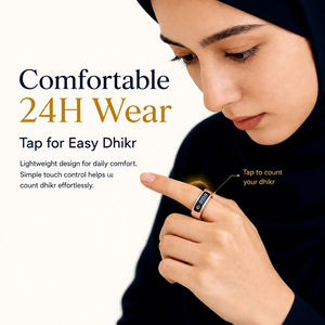 For Smart Ring Counter <b>with</b> <b>Timer</b> Vibration Reminders Cloud Upload App Control Alloy Material 22mm Black/Gold 17-20mm Sizes - Product Image 4