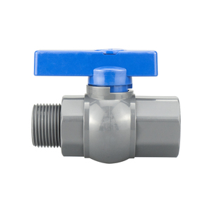 บอลวาล์วพีวีซีแบบเกลียวสำหรับผู้ชายและผู้หญิงบอลวาล์ว PVC แบบมีที่จับสีขาวแดงน้ำเงินดำ - Product Image 6