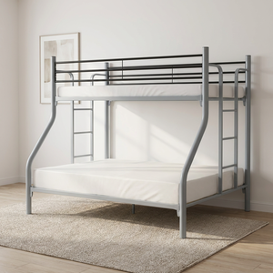 Ensemble de meubles pour petit appartement, <span class=keywords><strong>lit</strong></span> <span class=keywords><strong>en</strong></span> fer pour dortoir scolaire, <span class=keywords><strong>lit</strong></span> adulte, <span class=keywords><strong>lit</strong></span> superposé double, <span class=keywords><strong>lit</strong></span> queen size avec garde-corps d'escalier de sécurité - Product Image 3
