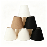 Abat-jour en tissu lin et soie, style vintage, abat-jour plissé pour lampe de table, lustre, suspension
