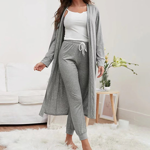 Pajamas Stretch Sunken Stripe Suspender Trousers Outerwear Gown <strong>Pyjamas</strong> Casual Contrast Color Warm Can Be Worn Outside - Product Image 4