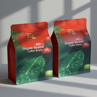 Sacs d'emballage pour café à soufflet latéral de qualité alimentaire, sacs en aluminium imprimés anti-humidité avec valve unique pour café torréfié en vrac, vente en gros