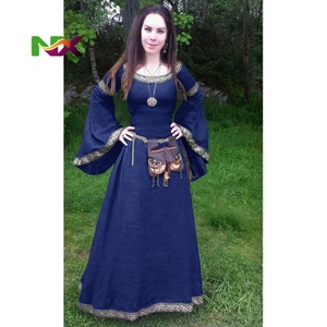 Costumes de cosplay médiévaux pour femmes d'Halloween, gothique rétro, Victoria, <span class=keywords><strong>Moyen</strong></span> Âge, carnaval, <span class=keywords><strong>robe</strong></span> à manches longues plissée avec corset - Product Image 4