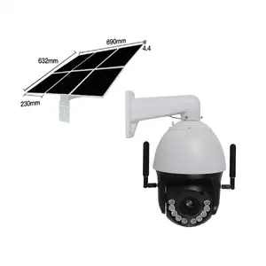 8MP IP66 720W 180AH 12V long time solar battery webcam 4K 36x zoom ptz cctv camera 4g sim card