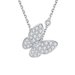 SGARIT custom Full Pavé Diamond Butterfly lab grown diamond Pendant Necklace 18k gold with Marquise-Cut Center <b>Stone</b> for wlab - Product Image 1