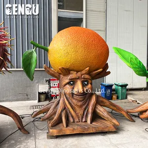 Artificial Big Orange Tree With Movement Funny Animatronic Talking Tree