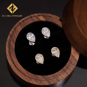 Pendientes de Oro 10K con Diamantes de Laboratorio Corte Pera NGIC VVS, Engaste de Garra, Joyería de Moda para Mujer, Pieza Destacada - Product Image 4