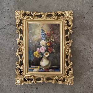 Cadre photo décoratif orné de style rétro européen en bois sculpté avec moulures dorées, pour bureau et mur - Product Image 6