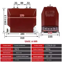 Transformador de Corriente de Alta Tensión para Interiores Dika LZZBJ9-12, 11kV Monofásico 400/5, Totalmente Aislado, 0.2 para Gabinete, 0.5 para Medición, 50Hz