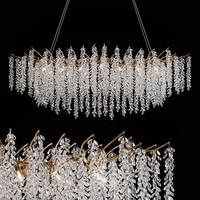 Éclairage de plafond décoratif de style villa lustre d'arbre lumineux de salon lustre en cristal de luxe à LED personnalisé nordique moderne 80