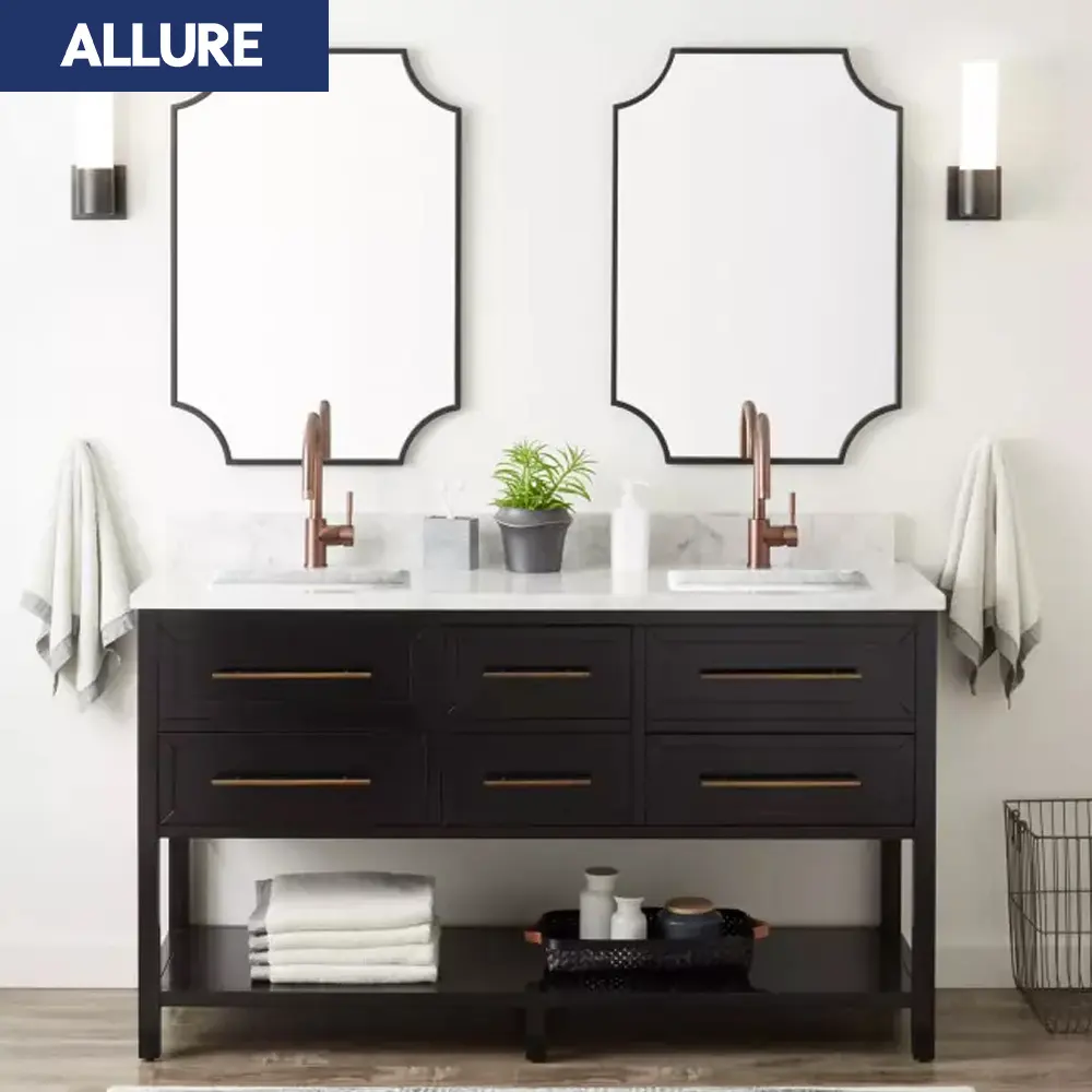Allure Furniture Small Mobile Bagno Wall Hung Joinery High Gloss Durable Storage Luxury Design Bathroom Vanity Cabinet Modern