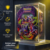 Boîte de présentation en acrylique transparente personnalisée pour cartes Pokémon, grande boîte octogonale EX GX moderne scellée, étui de protection avec couvercle magnétique