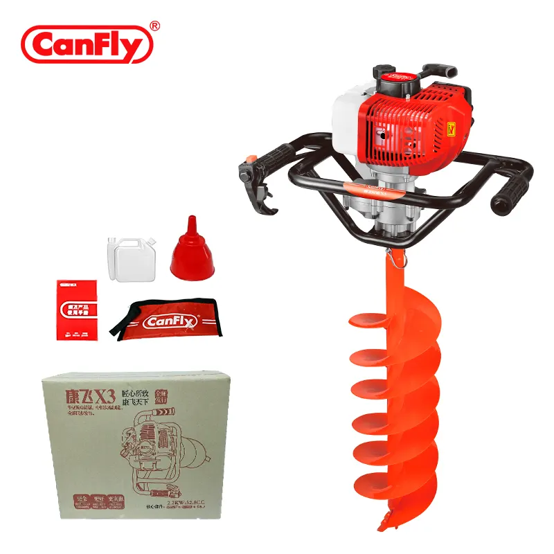 Professional 52cc drilling machine 2 Stroke Gasoline Powered Earth auger/Ground drill/Post hole digger