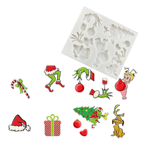 Bas de Noël du fabricant chinois Candy Cane Pattern Moule à chocolat en silicone Forme carrée pour la décoration de gâteaux