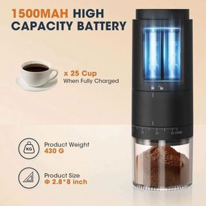 Digital Mini SS Core Coffee <b>Grinder</b> 38 Levels Adjustment USB RechargeablePortable Coffee <b>Grinder</b> <b>for</b> Travel - Product Image 6