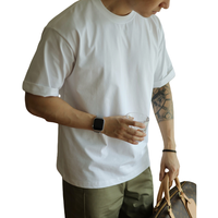 T-shirt fashion besar untuk pria Sorona Cooling Feel 260gsm T-shirt untuk pria warna putih
