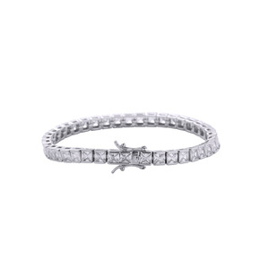 Pulsera de tenis de circonio cuadrado de una sola fila estilo hip-hop, Cadena de tenis de cobre con circonio estilo hip-hop, Collar de moda Tanjing Lijing - Product Image 4