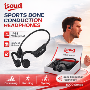 Cuffie a Conduzione Ossea Open-Ear IPX8, Set Regalo OEM ODM con MP3 da 32GB, <span class=keywords><strong>5</strong></span> LED ANC, Certificazione UKCA, Personalizzazione Aziendale con Logo Privato - Product Image 3