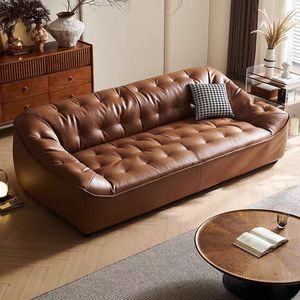 Ý thiết kế da sofa văn phòng cà phê khu vực công cộng Sofa ghế đồ nội thất phòng khách sang trọng thanh lịch sofa Set - Product Image 2