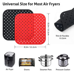 Tapis de cuisson anti adhésifs, 1 pièce, accessoires pour pâtisserie, huile de cuisson, soucoupe à gâteaux grilli, Silicone, friteuse à Air - Product Image 5