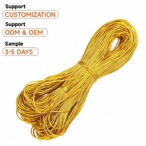 Cordon métallique tressé de 2 mm, or brillant, pour emballages cadeaux, sacs, décorations de Noël, corde artisanale non extensible, imperméable - Product Image 1