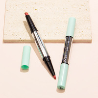 Rouge à lèvres mat longue tenue 2-en-1 avec crayon définition des lèvres de précision, haute pigmentation, double embout (crayon contour des lèvres et rouge à lèvres)