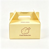 Boîte alimentaire en papier kraft en gros, emballage gaufré laminé mat pour frites et poulet frit, recyclable