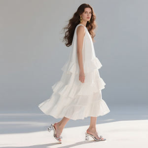 2025 मॉडल अलंकृत अनुक्रमों वर्ग फुट एकल स्ट्रैप क्रिस्टल चंकी एड़ी पारदर्शी शादी के जूते सदाबहार उच्च हील्स - Product Image 4