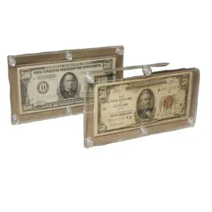 Aangepaste Clear Hd Acryl Blok Frame Voor Geld Bankbiljet Houder