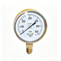 High Precision mbar Pressure Gauge Yellow Electrostatic Spraying Shell NPT1/4Thread Gas Pressure Measuring Instrument