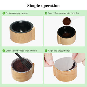 AM Store, artículo popular, cápsulas reutilizables Vertuo Cafe, <span class=keywords><strong>Kit</strong></span> de cápsulas de café con accesorios de madera para Coffee Bar Nivelador 57mm - Product Image 4