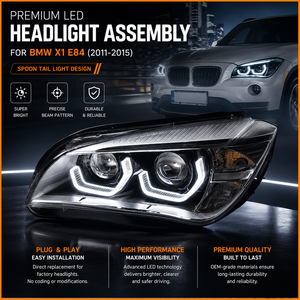 BMW X1 E84 2011-2015 업그레이드 <span class=keywords><strong>LED</strong></span> DRL 프로젝터 렌즈 헤드라이트 (엔젤 아이 헤일로 링 헤드램프 포함) 공장도 가격 플러그 앤 플레이 - Product Image 2