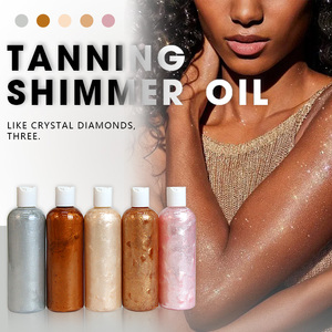 Surligneur liquide de marque privée maquillage corps miroitant bronzage bronzant visage corps paillettes bronzage miroitant <span class=keywords><strong>huile</strong></span> - Product Image 2