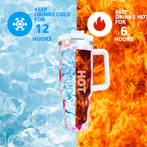 1PCS 40oz trái tim người yêu 3D in cách Nhiệt Cốc thép không gỉ tái sử dụng du lịch Cốc nắp rơm cho nước đá cà phê - Product Image 4