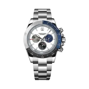 新しい高級デザイン腕時計トリコロールダイヤル多機能自動機械式オロロジオウオモマンズウォッチ