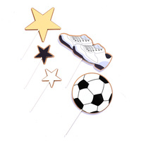 Fabrik großhandel papier kinder junge home party kuchen Einfügen dekoration liefert werkzeuge fußball junge glücklich geburtstag kuchen topper