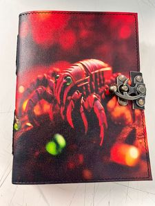 Agenda en cuir avec impression de scorpion rouge, couverture rigide, impression UV, reliure cousue, 120 feuilles, 240 pages - Product Image 5