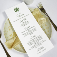 Elegante Tarjeta de menú de estilo rústico, tarjeta de invitación de boda de papel tipográfico personalizada