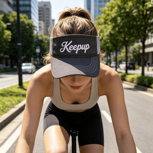 Visera de malla bordada con logotipo personalizado, de secado rápido y transpirable, para golf, tenis y running. - Product Image 6