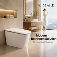 WC intelligent avec bidet intégré, cuvette carrée, fixation au sol, chasse automatique, siège chauffant, télécommande, double chasse, WC monobloc en céramique