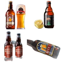 Étiquette autocollante personnalisée pour bière artisanale, vin, brandy, bouteille en verre, adhésif imperméable, logo de boisson alcoolisée, code QR, tasse HCZBGJ-5S